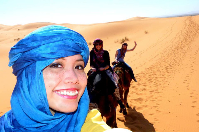  Chuyến đi Maroc đã thay đổi cách nhìn của Hương với những người Hồi giáo. Ảnh chụp tại sa mạc Sahara, Maroc. Ảnh: NVCC 