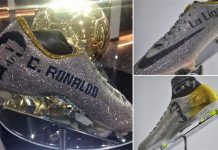 Thích thú với đôi giày pha lê độc nhất vô nhị in tên Cristiano Ronaldo